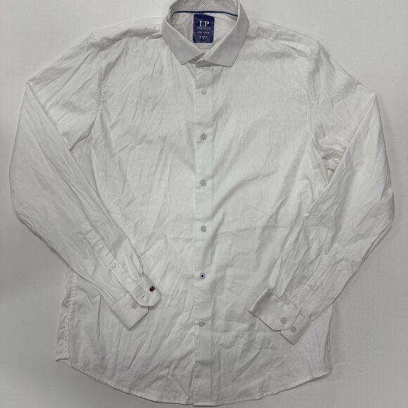 Louis Philippe Mens 42 Long Sleeve Button Up Super Slim Fit Cotton Shirt White‎ - Picture 1 of 9